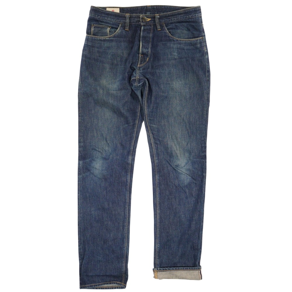 Shockoe Atelier Jeans Selvedge Denim Slim Straight Blue Button Fly USA Men 34